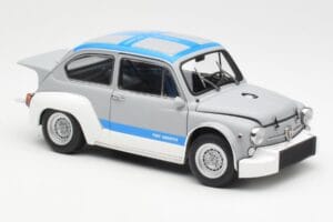 Fiat Abarth 1000 TCR Matta Harmaa Siniset Raidat AUTOart 1:18 72642 Metalli — kuva 6 / 8