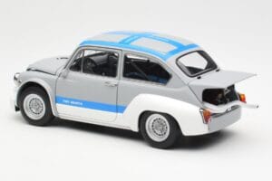 Fiat Abarth 1000 TCR Matta Harmaa Siniset Raidat AUTOart 1:18 72642 Metalli — kuva 7 / 8