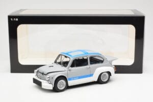Fiat Abarth 1000 TCR Matta Harmaa Siniset Raidat AUTOart 1:18 72642 Metalli — kuva 8 / 8
