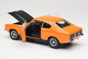 Ford Capri Mk1 RS 2600 Signal Orange Musta Minichamps 1:18 150089077 Metalli — kuva 5 / 8