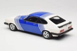 Ford Capri Mk2 3.0 Valkoinen Sinisillä Raidoilla Minichamps 1:18 155788600 Metalli — kuva 5 / 6