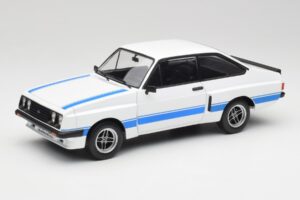 Ford Escort Mk2 RS 2000 X-Pack Diamond Valkoinen & Sininen Stripe MCG 1:18 MCG18350 Metalli