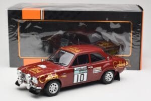 Ford Escort RS 1600 Mk1 #10 H. Mikkola / J. Davenport RAC Rally 1974 IXO 1:18 18RMC047C Metalli — kuva 6 / 6