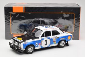 Ford Escort RS 1600 Mk1 #3 V. Preston Jr. / B. Smith Safari Rally 1973 IXO 1:18 18RMC075B Metalli — kuva 6 / 6