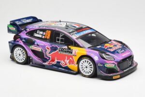 Ford Puma Rally1 #19 S. Loeb / I. Galmiche Rally Monte Carlo Winner 2022 IXO 1:18 18RMC110 Metalli — kuva 4 / 6