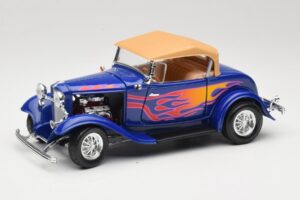 Ford Roadster Street Rod Sininen with Fire Road Signature 1:18 92249 Metalli