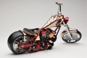 Harley-Davidson West Coast Choppers Diablo Soft Tail Kulta Punainen Minichamps 1:5 JJ04-05-03 Metalli — kuva 2 / 6