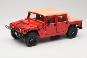 Hummer H1 Soft Top Punainen Exoto 1:18 01805 Metalli