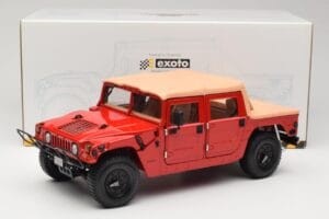 Hummer H1 Soft Top Punainen Exoto 1:18 01805 Metalli — kuva 8 / 8