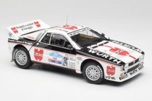Lancia 037 #1 G. Cunico / E. Bartolich Targa Florio Winner 1983 Kyosho 1:18 08302H Metalli — kuva 6 / 8