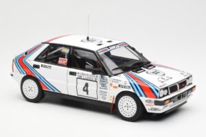 Lancia Delta HF 4WD #4 M. Alen / I. Kivimaki Martini Rally 1000 Lakes 1987 Kyosho 1:18 08960B Metalli — kuva 6 / 8