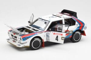 Lancia Delta S4 Martini #4 H. Toivonen / S. Cresto Rally Tour de Corse 1986 AUTOart 1:18 88620 Metalli — kuva 2 / 8