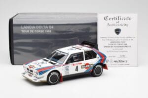 Lancia Delta S4 Martini #4 H. Toivonen / S. Cresto Rally Tour de Corse 1986 AUTOart 1:18 88620 Metalli — kuva 8 / 8