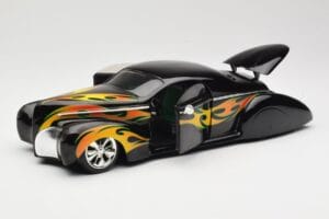 Lincoln Zephyr Scrape Custom Musta Liekillä Hot Wheels 1:18 57319 Metalli — kuva 2 / 8