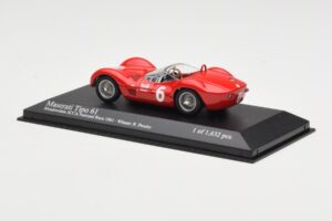 Maserati Tipo 61 #6 R. Penske SCCA National Race Meadowdale 1961 Minichamps 1:43 400611206 Metalli — kuva 3 / 4