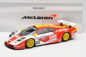 McLaren F1 GTR Gulf Team Davidoff #40 D. O'Rourke / G. Sugden / J. Auberlein 24 Hours of Le Mans 1998 Minichamps 1:18 5301338 — kuva 8 / 8