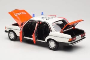 Mercedes 200 W123 Ambulanssi Valkoinen Norev 1:18 183834 Metalli — kuva 3 / 8
