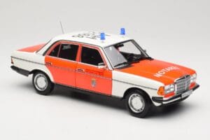 Mercedes 200 W123 Ambulanssi Valkoinen Norev 1:18 183834 Metalli — kuva 4 / 8
