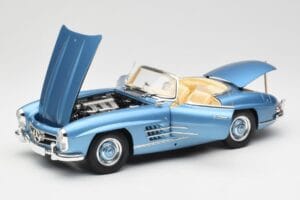 Mercedes 300 SL W198 Roadster Hardtop Light Blue Metallic Minichamps 1:18 180039042 Metalli — kuva 2 / 9