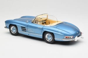 Mercedes 300 SL W198 Roadster Hardtop Light Blue Metallic Minichamps 1:18 180039042 Metalli — kuva 8 / 9