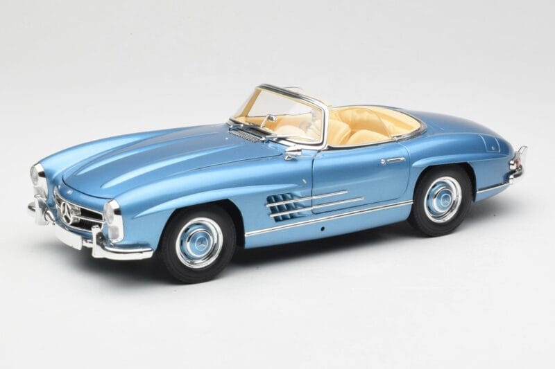 Mercedes 300 SL W198 Roadster Hardtop Light Blue Metallic Minichamps 1:18 180039042 Metalli