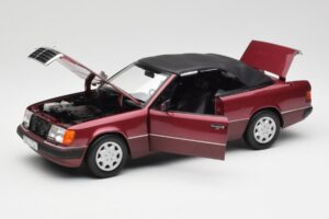 Mercedes 300CE-24 A124 Cabriolet Almandine Punainen Metallic Norev 1:18 B66040616 Metalli — kuva 2 / 8
