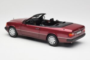 Mercedes 300CE-24 A124 Cabriolet Almandine Punainen Metallic Norev 1:18 B66040616 Metalli — kuva 7 / 8