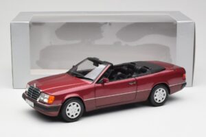 Mercedes 300CE-24 A124 Cabriolet Almandine Punainen Metallic Norev 1:18 B66040616 Metalli — kuva 8 / 8