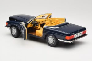 Mercedes 350 SL R107 Tummansinen Sun Star 1:18 MB003 Metalli — kuva 5 / 8