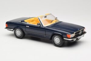 Mercedes 350 SL R107 Tummansinen Sun Star 1:18 MB003 Metalli — kuva 6 / 8