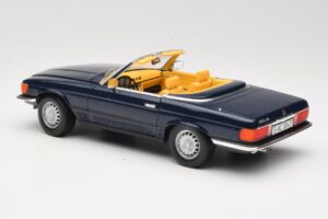 Mercedes 350 SL R107 Tummansinen Sun Star 1:18 MB003 Metalli — kuva 7 / 8