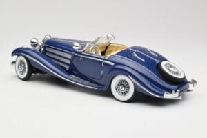 Mercedes 500K Special Roadster Sininen Maisto 1:18 56059 Metalli — kuva 7 / 8
