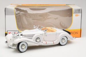 Mercedes 500K Special Roadster Valkoinen Premiere Edition Maisto 1:18 536055 Metalli — kuva 8 / 8