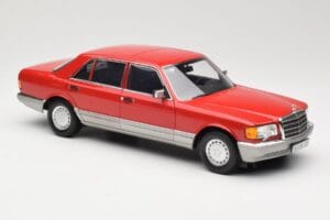 Mercedes 560 SEL W126 Punainen Norev 1:18 183463 Metalli — kuva 6 / 8