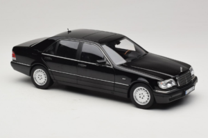 Mercedes S-Class W140 S600 Obsidian Black Metallic Norev 1:18 183045 Metalli — kuva 6 / 8