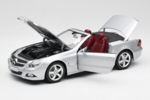 Mercedes SL 500 R230 Cabriolet Iridium Hopea Minichamps 1:18 B66962388 Metalli — kuva 2 / 8