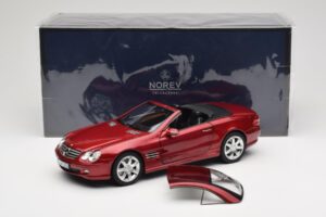 Mercedes SL 500 R230 Red Metallic Rajoitettu Painos Norev 1:18 183841 Metalli — kuva 8 / 8
