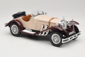 Mercedes SSK Beige & Tummanpunainen Bburago 1:18 3009-M4 Metalli — kuva 4 / 6