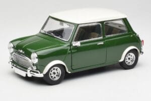 Mini Cooper S British Racing Vihreä & Old English Valkoinen Solido 1:18 8021 Metalli