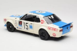 Nissan Skyline 2000GT-R KPGC10 #15 K. Takahashi Nissan Works JTCC 1972 Kyosho 1:18 08122B Metalli — kuva 7 / 8