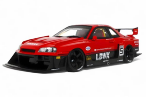 Nissan Skyline ER34 LB Super Silhouette Active Red GT Spirit 1:18 GT570 Hartsi
