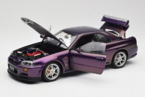 Nissan Skyline GT-R R34 V-Spec Midnight Violetti AUTOart 1:18 77305 Metalli — kuva 2 / 8