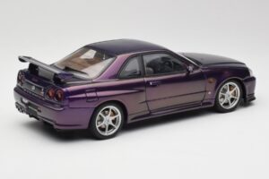 Nissan Skyline GT-R R34 V-Spec Midnight Violetti AUTOart 1:18 77305 Metalli — kuva 3 / 8
