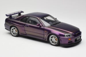 Nissan Skyline GT-R R34 V-Spec Midnight Violetti AUTOart 1:18 77305 Metalli — kuva 6 / 8