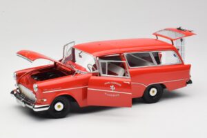 Opel Rekord P1 Caravan Feuerwehr Neuenkirchen Minichamps 1:18 180043291 Metalli — kuva 2 / 8