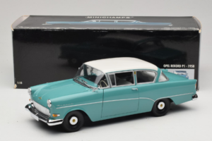 Opel Rekord P1 Turkoosi Sininen Minichamps 1:18 180043200 Metalli — kuva 8 / 8