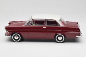 Opel Rekord P2 Tummanpunainen & Valkoinen BoS Models 1:18 BOS415 Hartsi — kuva 3 / 6