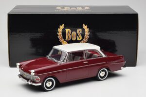 Opel Rekord P2 Tummanpunainen & Valkoinen BoS Models 1:18 BOS415 Hartsi — kuva 6 / 6