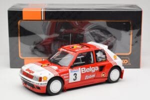 Peugeot 205 T16 #3 B. Darniche / A. Mahe Rally Ypres 1985 IXO 1:18 18RMC135 Metalli — kuva 6 / 6