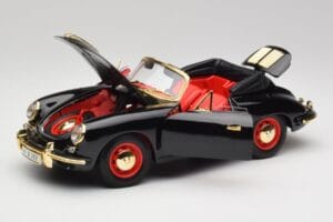Porsche 356B Cabriolet Musta Bburago 1:18 3031D Metalli — kuva 2 / 8